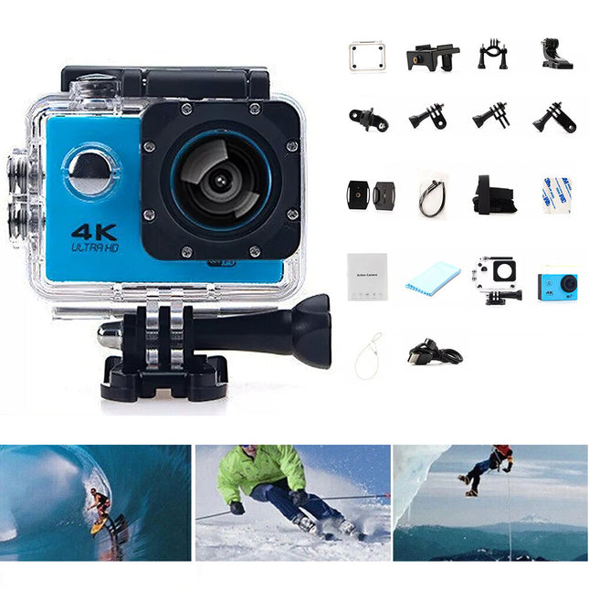 4K 2'' Ultra HD 1080P Sport WiFi 16MP Cam Action Camera DV Video Recorder Go Pro
