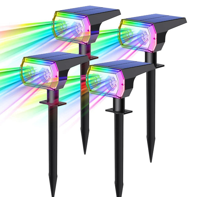 4x Solar Spot Lights Garden Outdoor Pathway Lawn Fence Lamp rgb Spotlight Light