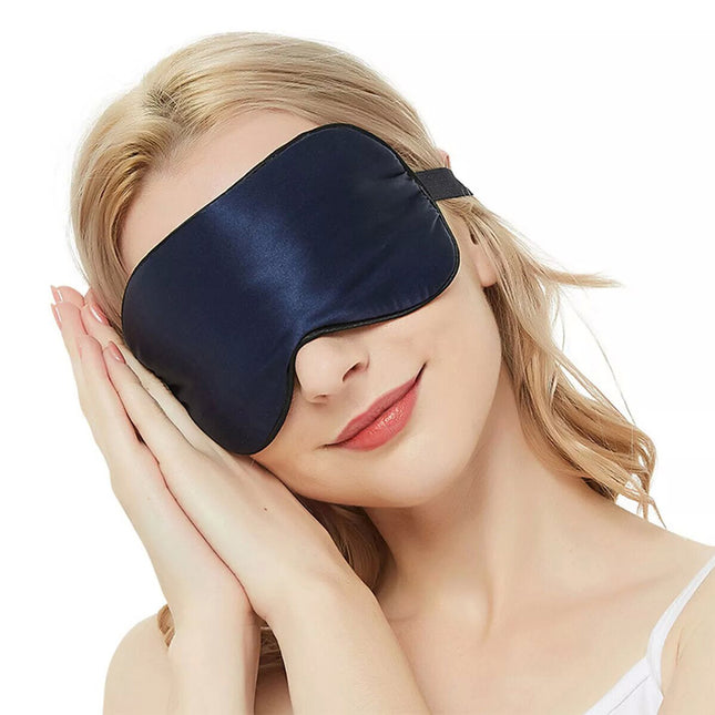 100% Pure Silk Sleeping Eye Mask Sleep Soft Blindfold Lights Out Travel Relax - Image 1