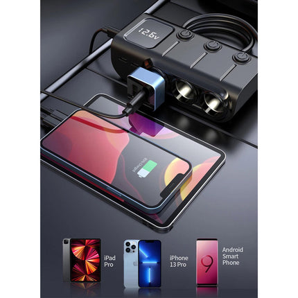 3Way 12-24V Car Cigarette Charger Lighter Socket Splitter Power USB Adapter Port 3Way Car Charger