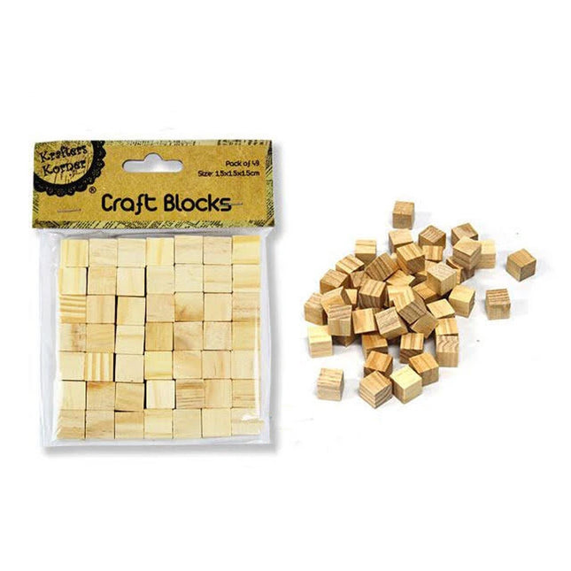 294pcs Mini Craft Wooden Blocks Square Cube Natural Wood Cubes Puzzle Making