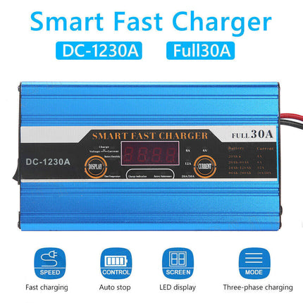 30A 12V Battery Charger Smart Charge for Car Motorcycle Caravan ATV Boat Truck