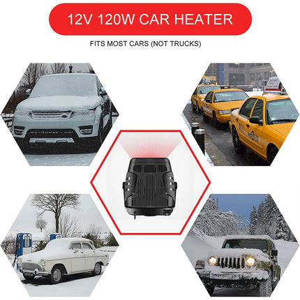 12V 120W Portable Electric Car Fan Heating Fan Defogger Defroster Demister