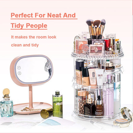 360 Rotating Makeup Organizer Box Lipstick Cosmetic Holder Make Up Rack Stand