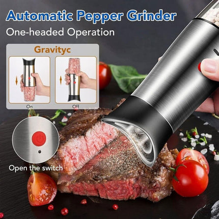 Electric Salt and Pepper Grinder Set 2 Packs USB Rechargeable Automatic