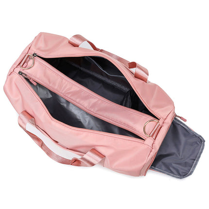 30L Gym Duffel Bags Large Travel Bag Waterproof Fitness Shoes Compartment Pink