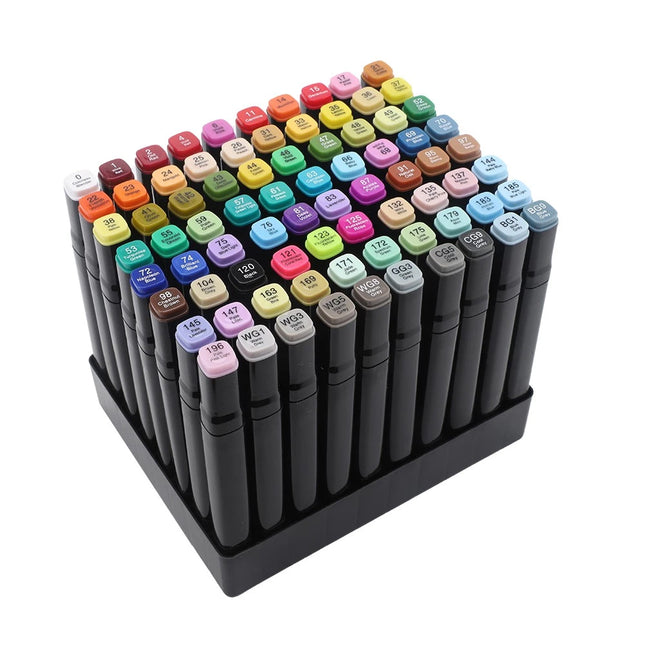 80 Colors Markers Set Alcohol Dual Tips Coloring Brush Fineliner Color Marker