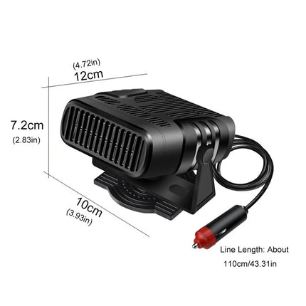 12V 120W Portable Electric Car Fan Heating Fan Defogger Defroster Demister