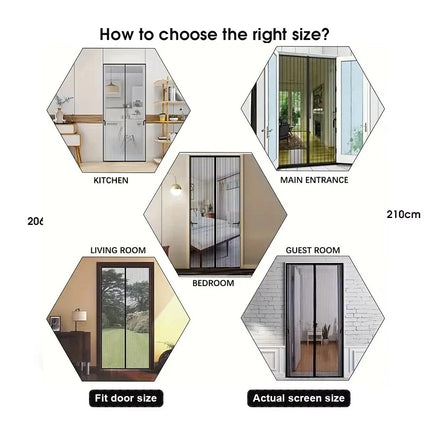 Magnetic Fly Screen Door Heavy Duty Bug Insect Mesh Net Curtain Panel 99 * 210cm