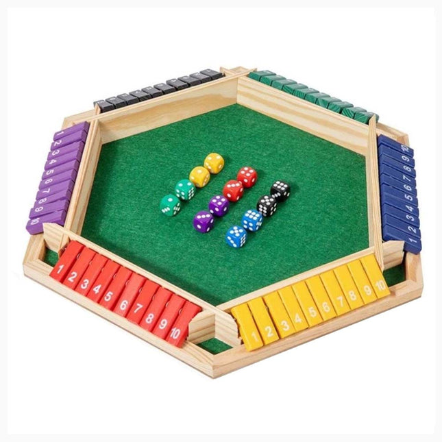 Shut the Box Game Wooden Board Number Drinking Dice Toy Family Traditional Game