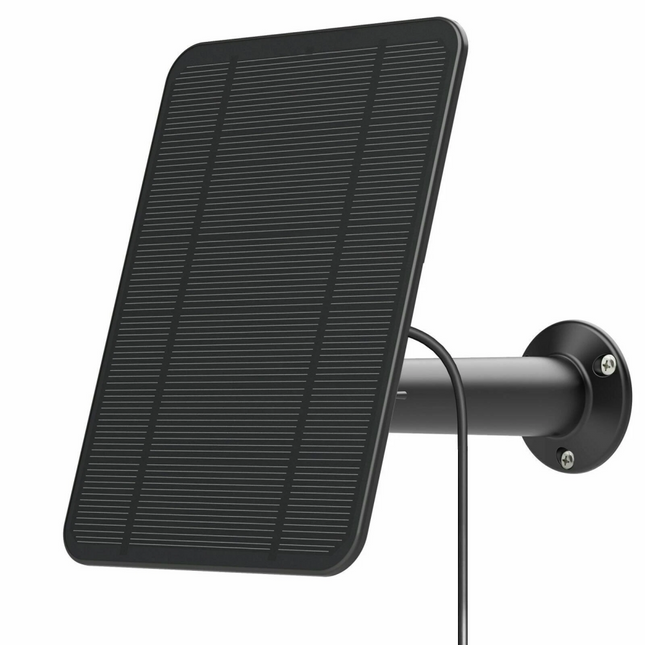 4W Solar Panel For Wireless Camera for Eufy Eufycam Cam With 3m USB Charge Cable Blcack