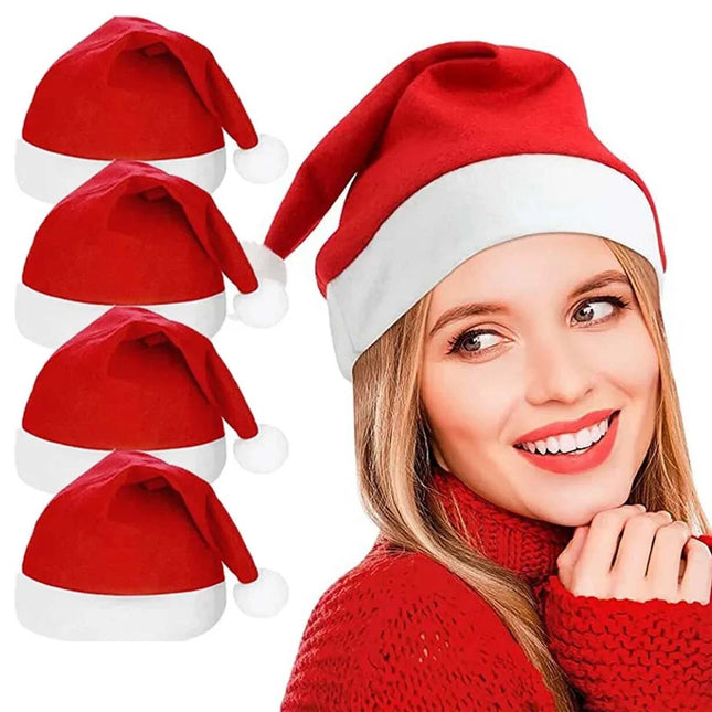 20X Adult Santa Hat Christmas Cap Costume Xmas Party Wear Costume Claus Gift