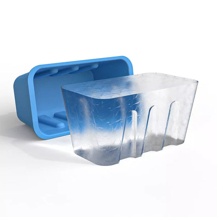 8lb Ice Bath Ice Block Mold Extra Large Silicone Ice Box Large Ice Grid Mould (Blue)