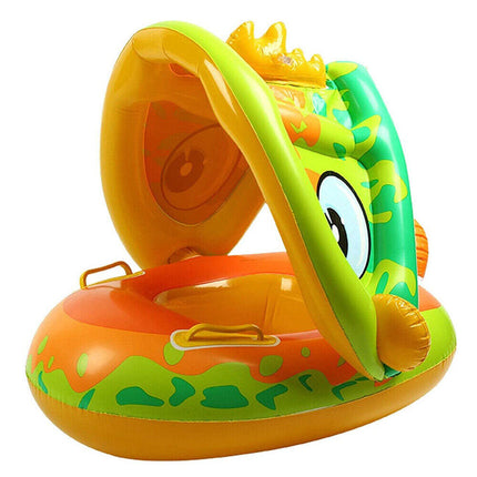 Baby Swimming Float With Sun Canopy Inflatable Kids Swim Pool Safety Seat Ring