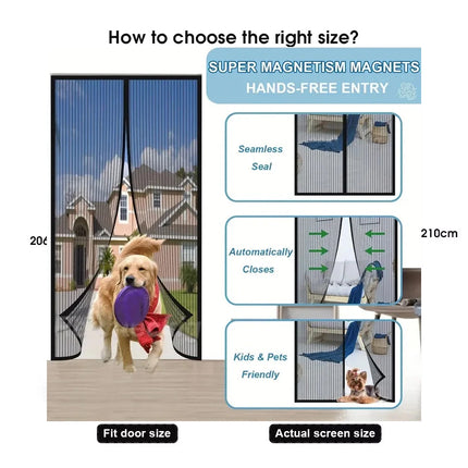 Magnetic Fly Screen Door Heavy Duty Bug Insect Mesh Net Curtain Panel 99 * 210cm