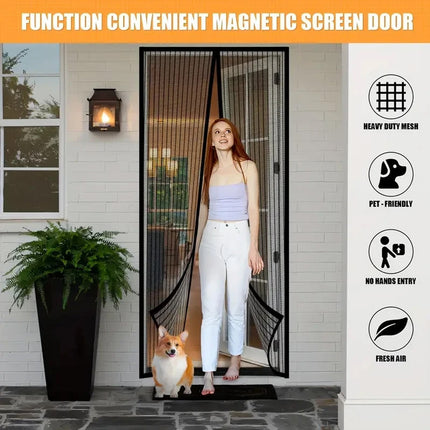 Magnetic Fly Screen Door Heavy Duty Bug Insect Mesh Net Curtain Panel 99 * 210cm