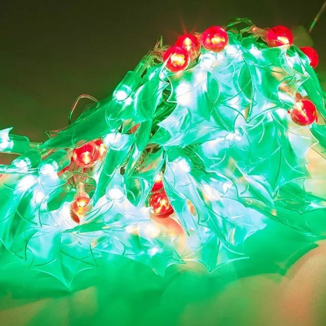 40 Holly & Berry 120 Led Christmas String Lights With 8 Function And Memory