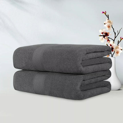 2 x Super Jumbo Bath Sheets Extra Large Luxury Cotton Towels Soft Towels