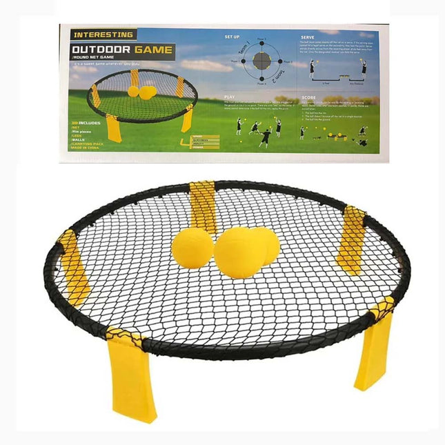Outdoor Team Roundnet Game Set Beach Ball Games with Carrying Bag 3Balls Durable