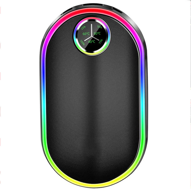 Hand Warmers Rechargeable 10000mAh Electric Pocket Handwarmer with 3 Heat Levels Black