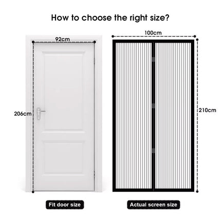 Magnetic Fly Screen Door Heavy Duty Bug Insect Mesh Net Curtain Panel 99 * 210cm