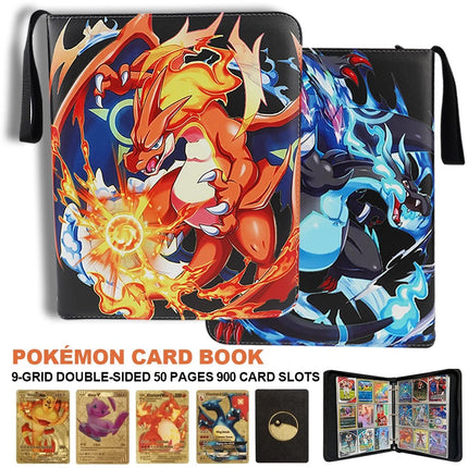 900 Pockets For Pokemon Card Folder Trading Cards Album Portfolio Pockets Binder