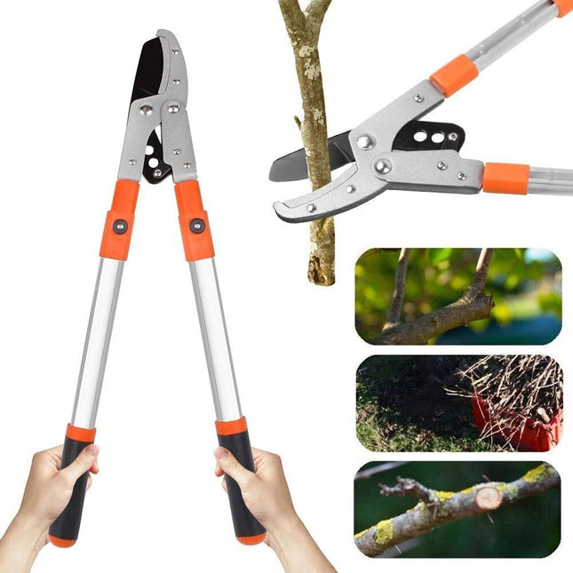Telescopic Ratchet Loppers Extendable Anvil Tree Branch Trimmer Cutter Pruner