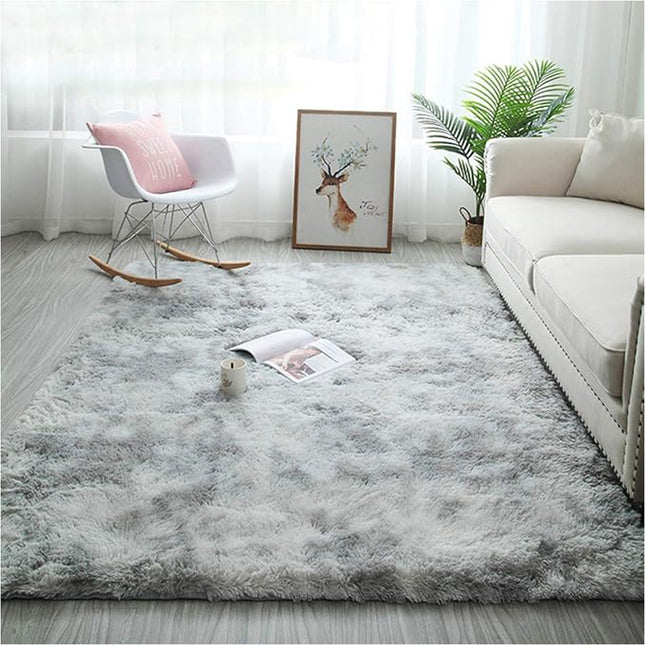 Light Grey 160cm x 230cm Soft Plush Floor Carpet Rug Mat Living Room Bedroom