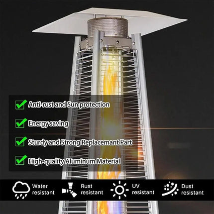 7.5FT Outdoor Gas Patio Heater Pyramid Stainless Steel Garden Party
