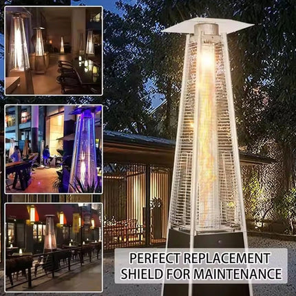 7.5FT Outdoor Gas Patio Heater Pyramid Stainless Steel Garden Party