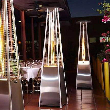 7.5FT Outdoor Gas Patio Heater Pyramid Stainless Steel Garden Party