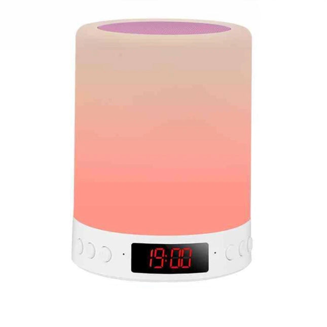 Touch Bedside LED Night Light Table Lamp Alarm Clock Bluetooth Music Speaker USB