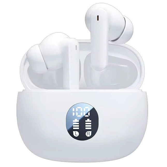 White Sweatproof Wireless Bluetooth Earphones Headphones Sport Gym Earbuds with Mic