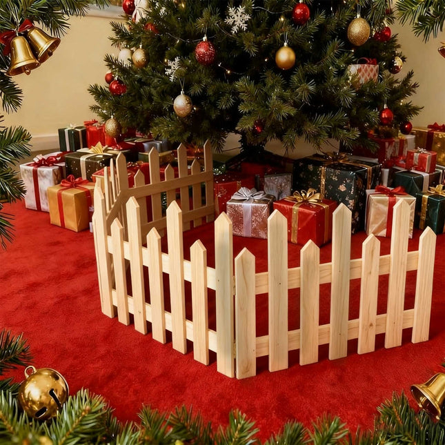 28Pcs Christmas Tree Fence DIY Gate Fence Picket Panels Border Xmas Decoration