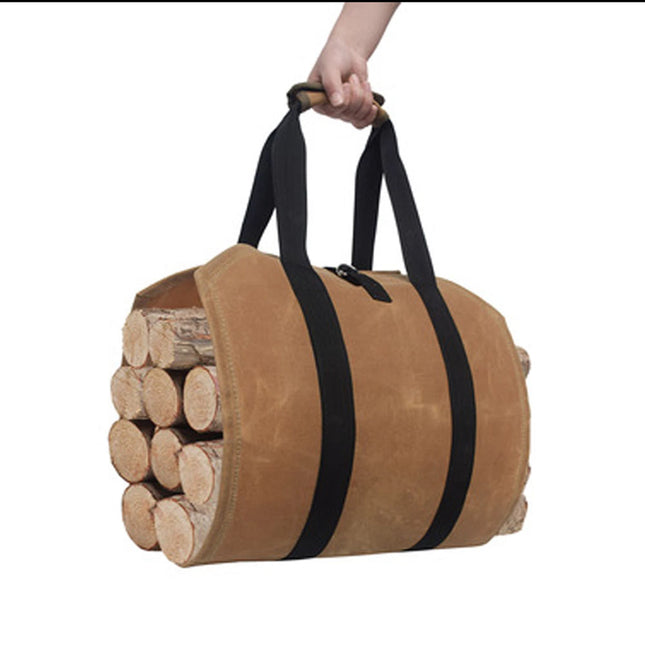 39" Log Carrier Tote Firewood Holder Canvas Large Carry Bag Holder Carrying Wood