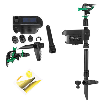 Solar Powered Motion Sensor Activated Animal Repeller Repellent Water Sprinkler