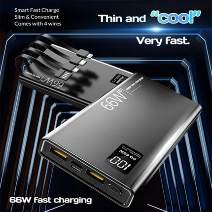 66W 30000mAh PD Fast Charging Power Bank Portable Charger Battery Powerbank Gift