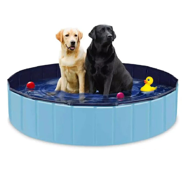 120x30cm Foldable Pet Swimming Pool Durable PVC Dog Pool for Outdoor & Indoor Use Light Blue
