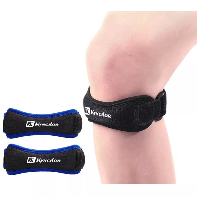 2Pcs Blue Knee Strap Patella Jumper GEL Runner Tennis Football Sports Knee Brace Support