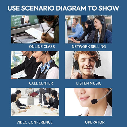 Mpow Wired 3.5mm USB Headset Noise Cancelling Stereo Business Headphones w/ Mic