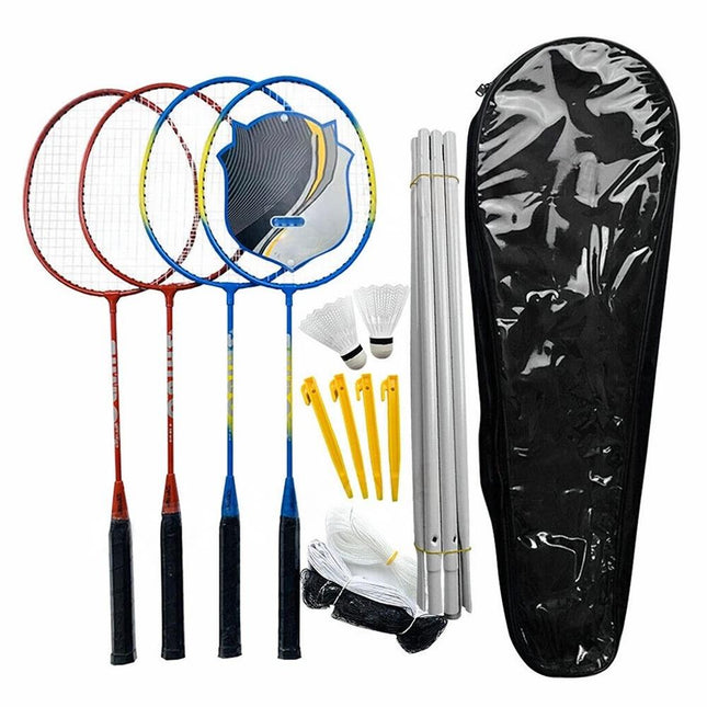 Professional Badminton Racquet Set 4 Player Racket Shuttlecock Net Bag