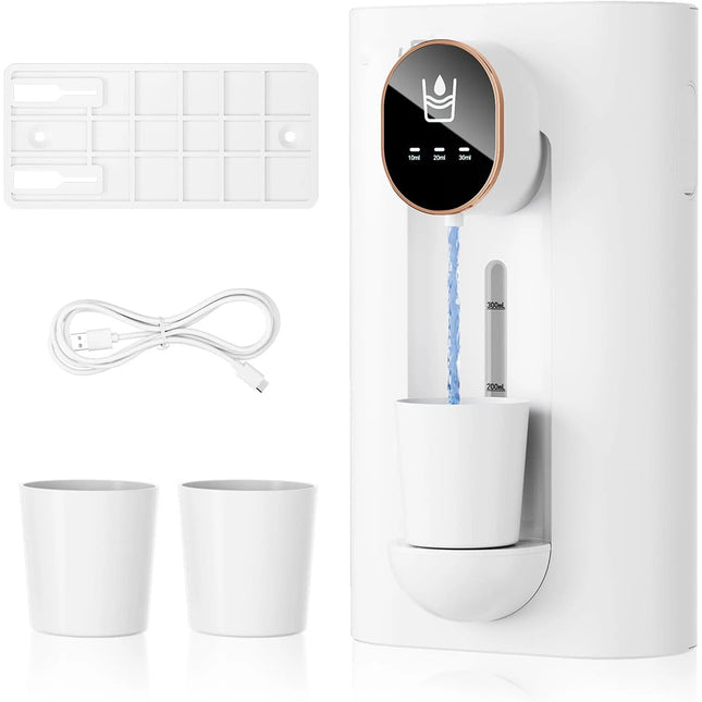 Touchless Automatic Mouthwash Dispenser 540ml with 2 Cups Rechargeable Wall