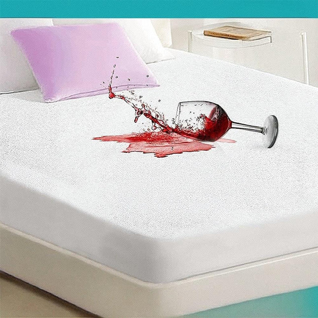 Cotton Fleece Fully Fitted Mattress Protector 100%Waterproof Double Size Bed Soft