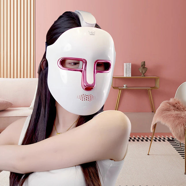 Rechargeable Facial LED Mask 7 Colours LED Photon Therapy Beauty Mask Skin