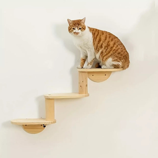 Wooden Wall Mounted Cat Shelf Capsule Bed Climbing Tree Platform Furniture Rack