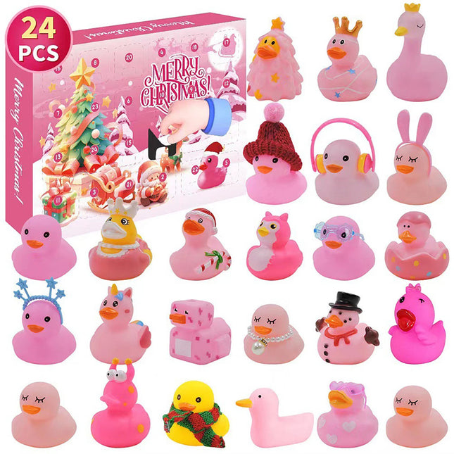Duck Advent Calendar 2025 24 Days Christmas Countdown Rubber Duck Gift for Kids Set A