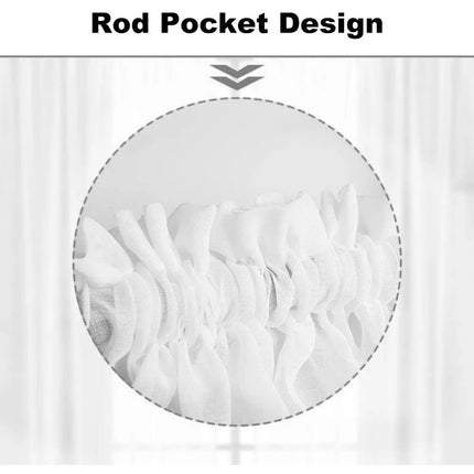 4 Panel Sheer Curtains Rod Pocket Window Sheer Voile Curtain Bedroom 140x213cm