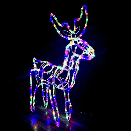 3D Christmas Decorations Outdoor Yard, Buck & Doe Reindeer Xmas Rope light String Lights