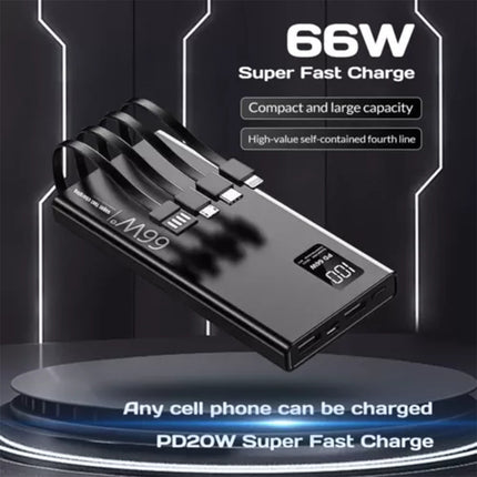 66W 30000mAh PD Fast Charging Power Bank Portable Charger Battery Powerbank Gift