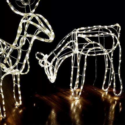 3D Christmas Decorations Outdoor Yard, Buck & Doe Reindeer Xmas Rope light